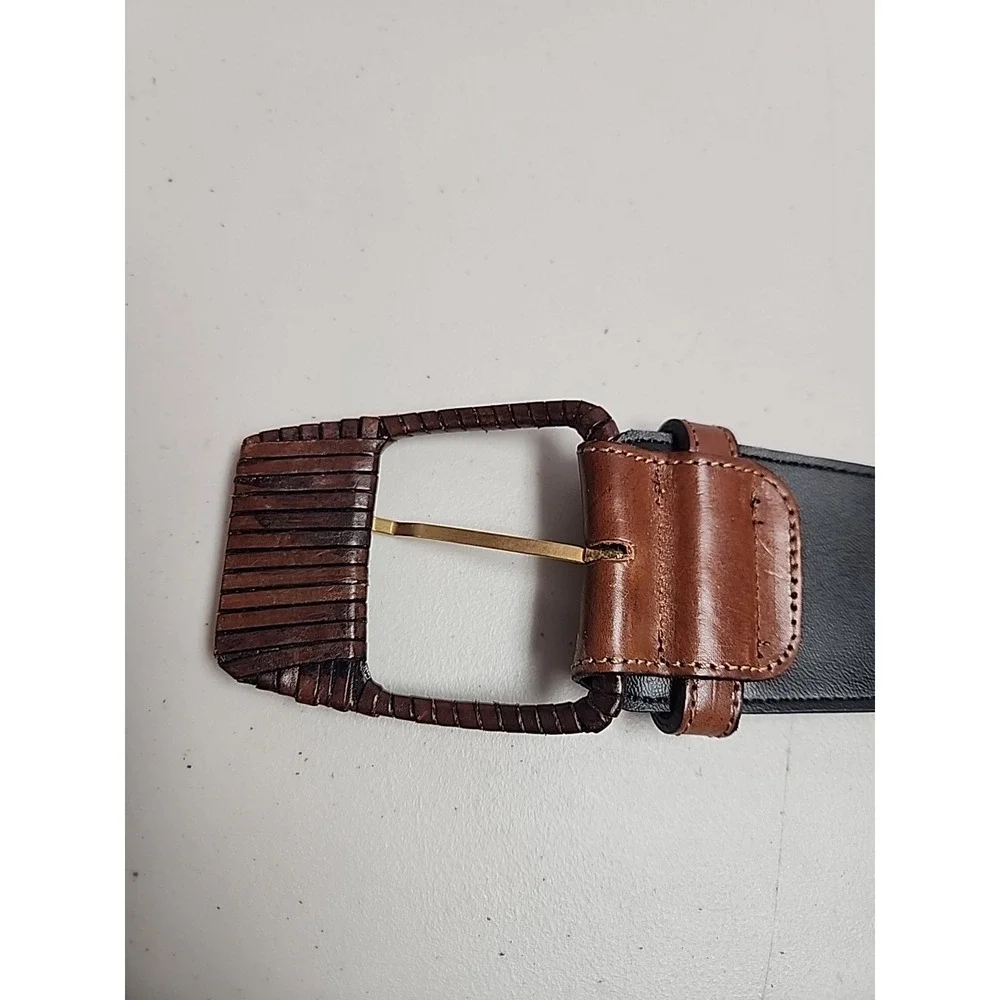 Axcess Artistic Design Women's Small Belt Made In Italy Brown Leather Classic